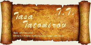 Tasa Tatomirov vizit kartica